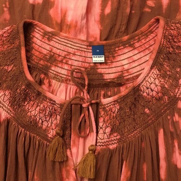 Old Navy Tiered Boho Tie Dye Maxi Dress Cotton Viscose Blend Size 2X - Picture 8 of 14